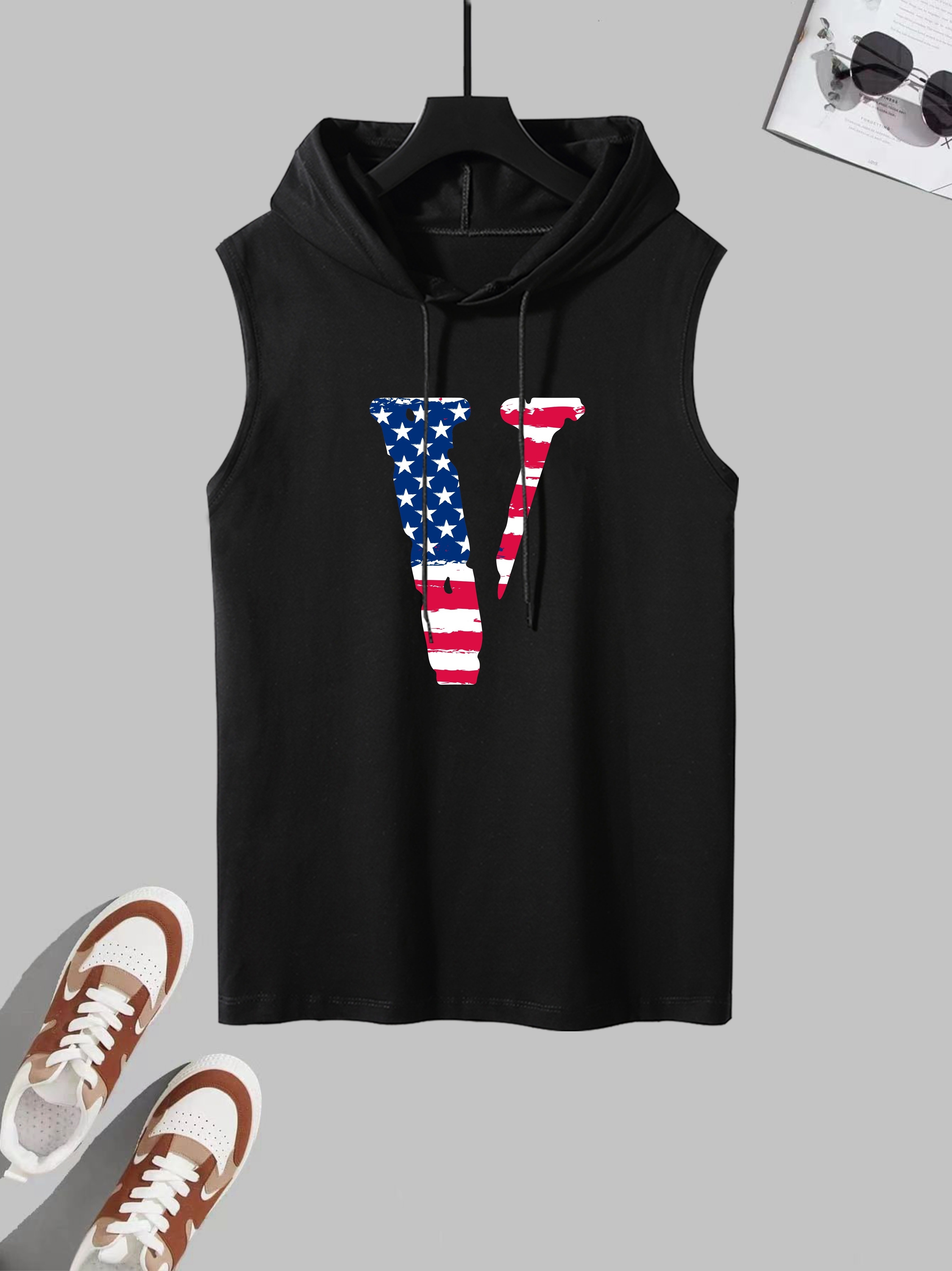 Men's Workout Hooded Tank Tops Sleeveless Gym Hoodies Bodybuilding  Muscle Shirts