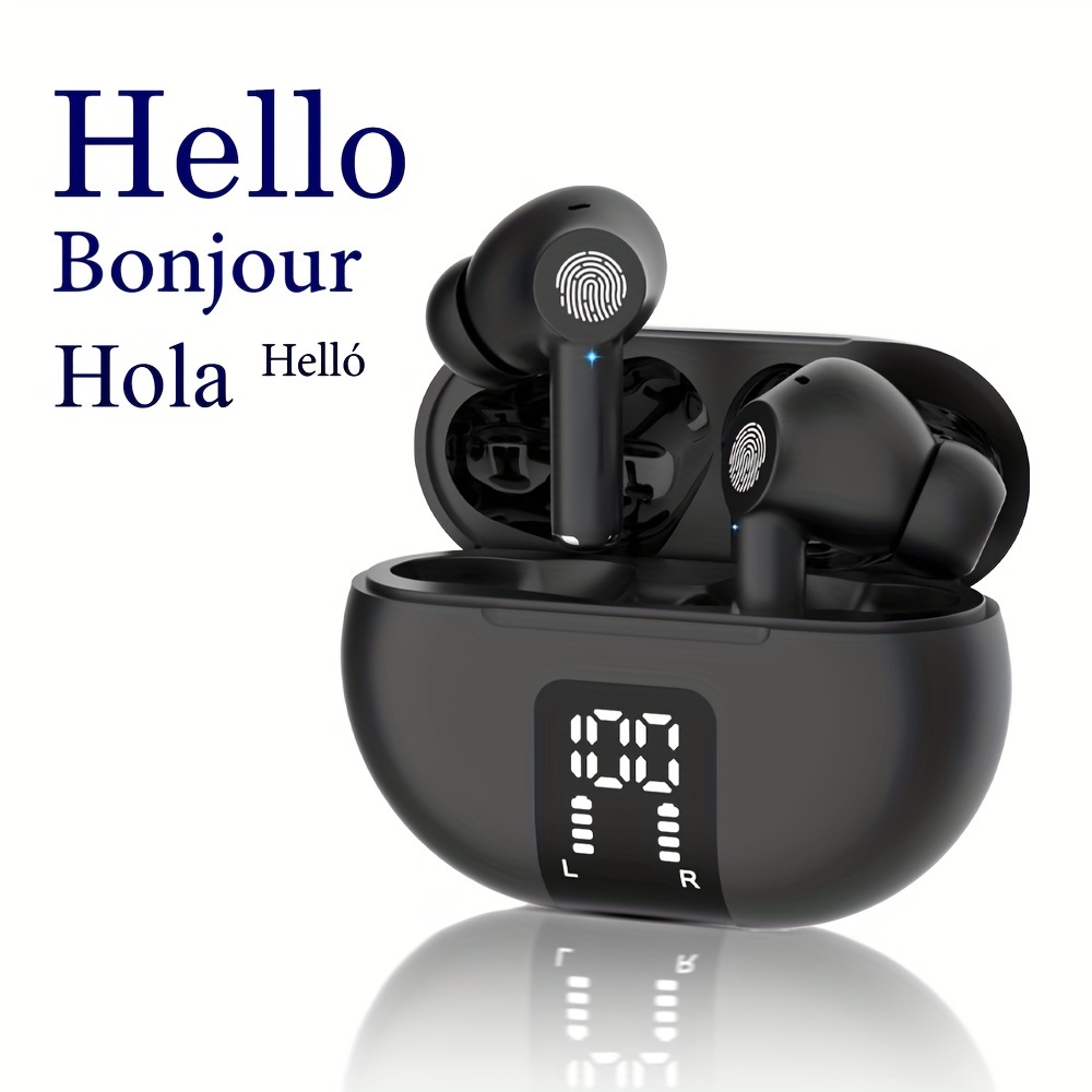 Auriculares de traductor de idiomas, auriculares de traductor de idiomas  V03, auriculares Bluetooth compatibles con más de 80 idiomas para viajes y