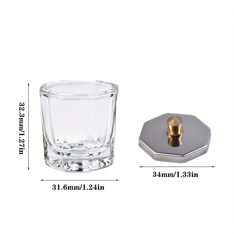 Clear Glass Liquid Cup with Stainless Steel Lid