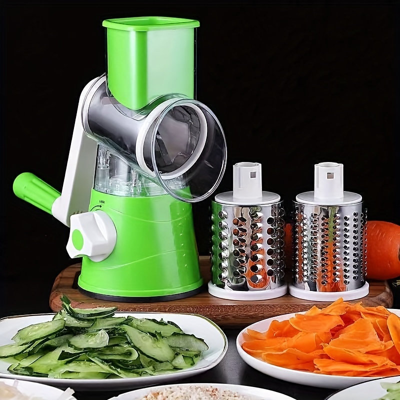 Manual Cheese Grater Blue Tabletop Drum Grater for Cheese, vegetables or  nuts.