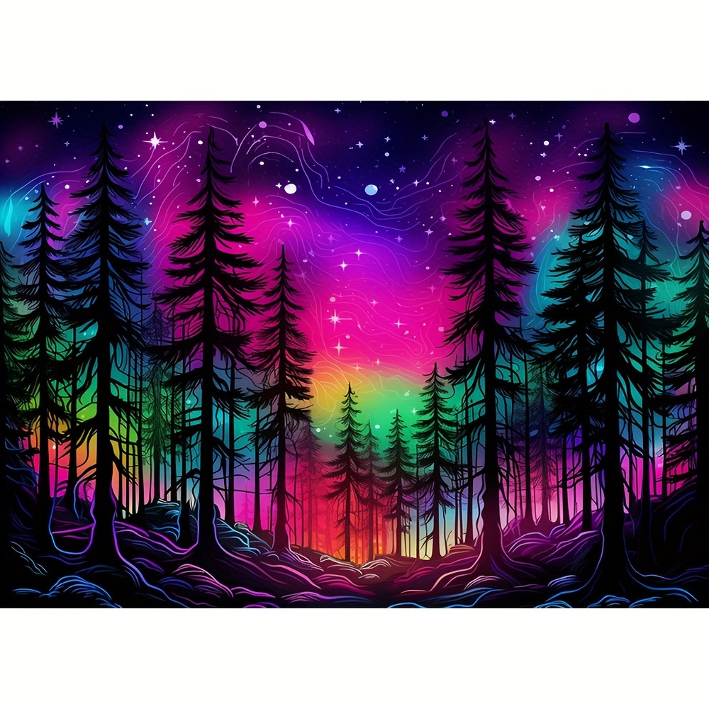 

1pc Large Size 30x40cm/11.8x15.7inch Without Frame Diy 5d Diamond Painting Beautiful Aurora, Full Rhinestone Painting, Artificial Diamond Art Embroidery Kits, Handmade Home Room Office Wall Decor