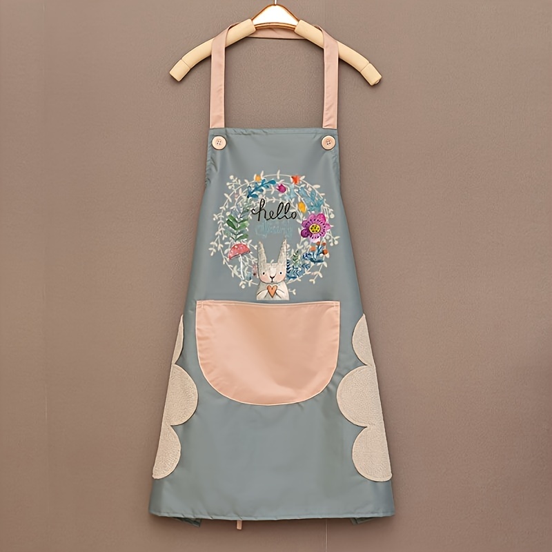 Apron Sleeveless Wipe Hand Cartoon Rabbit Women Apron Kitchen