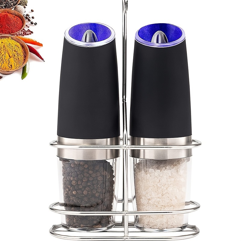 Electric Salt and Pepper Grinder Set, USB Rechargeable, Automatic Salt and  Pepper Mill Grinder with Adjustable Coarseness, Electric Salt Shakers, LED