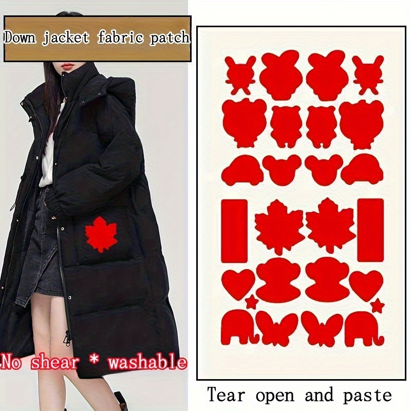 10 Color Down Jacket Patch Pastes Free of Cutting Self-adhesive