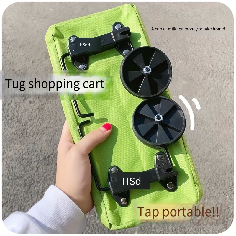 Foldable Large Shopping Bag Trolley Wheels Shopping Cart - Temu Canada