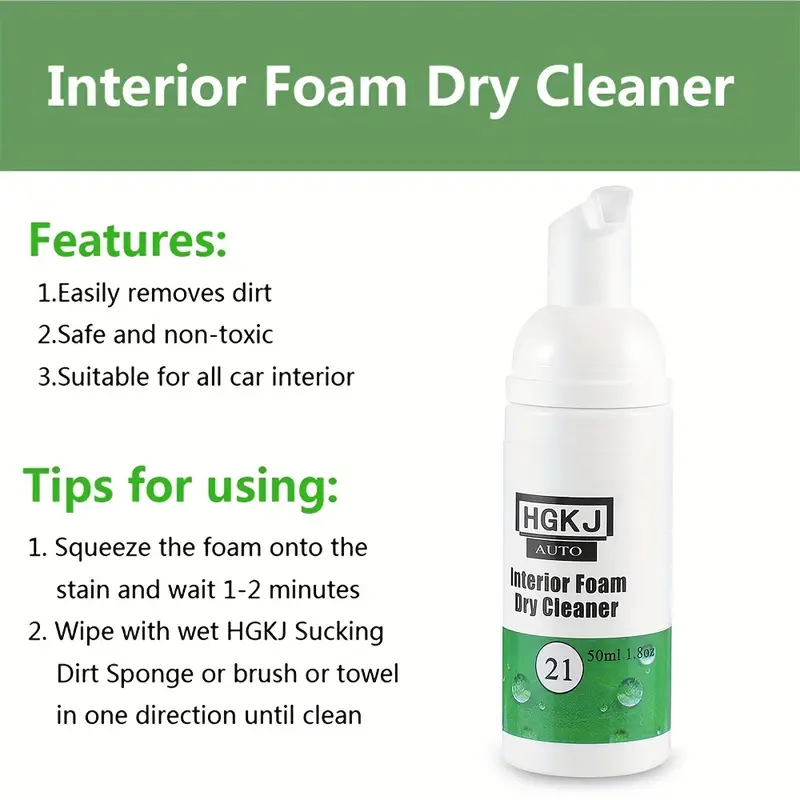Car Interior Cleaning Foam Dry Cleaner