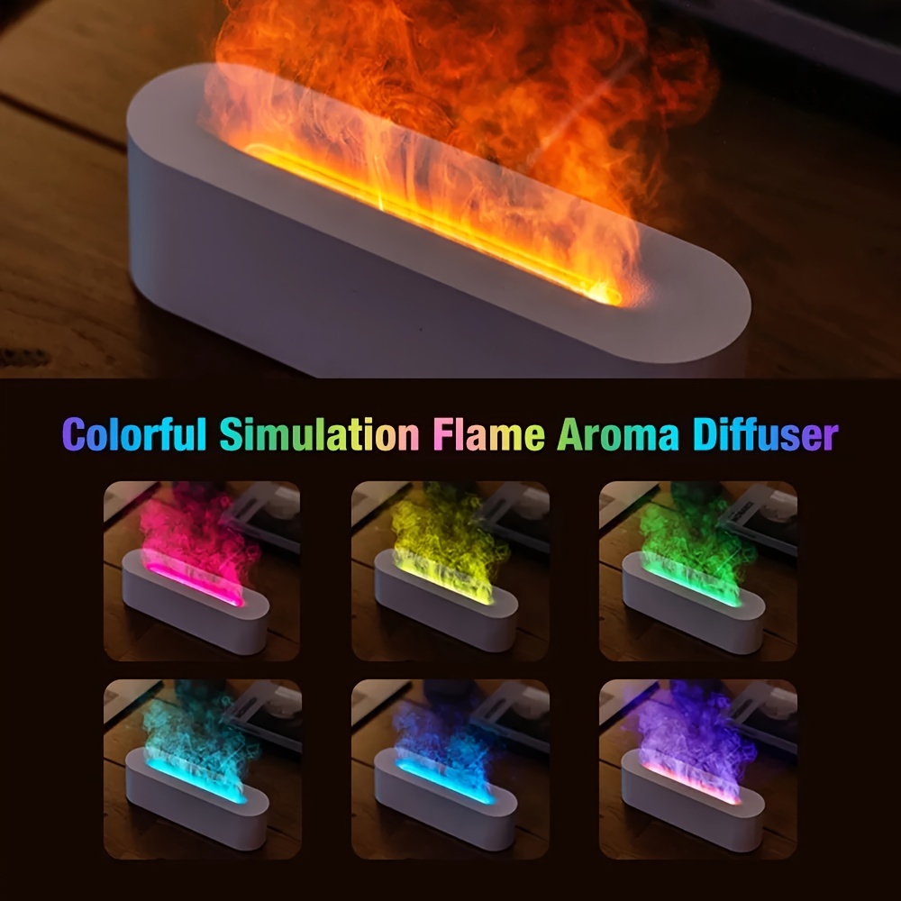 Simulation Colorful Flame Air Humidifier Home Desktop Air - Temu