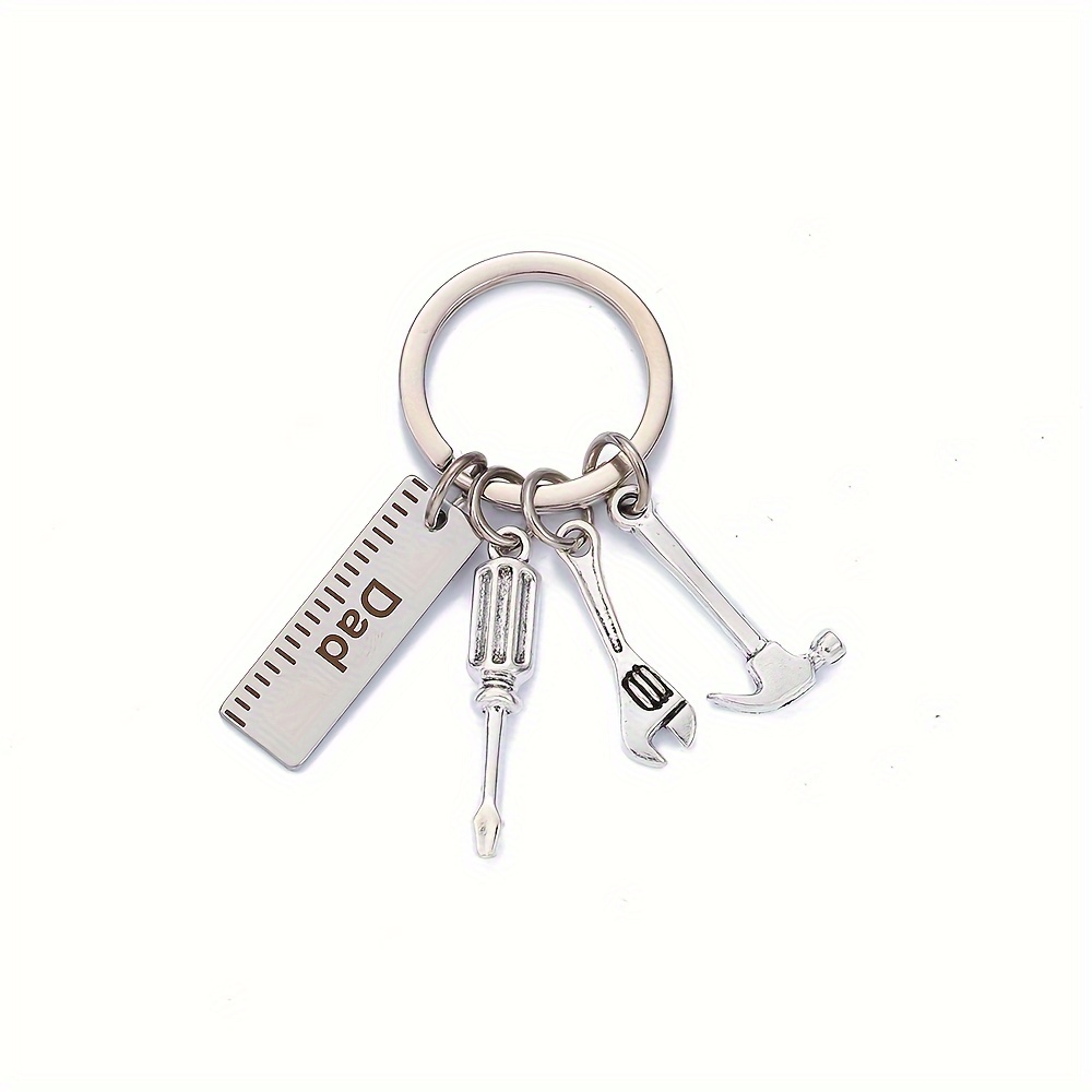 

1pc Dad's Gift Keychain Hammer Wrench Screwdriver Stainless Steel Key Chain Ring Father's Day Christmas Gift For Dad Papa Grandpa