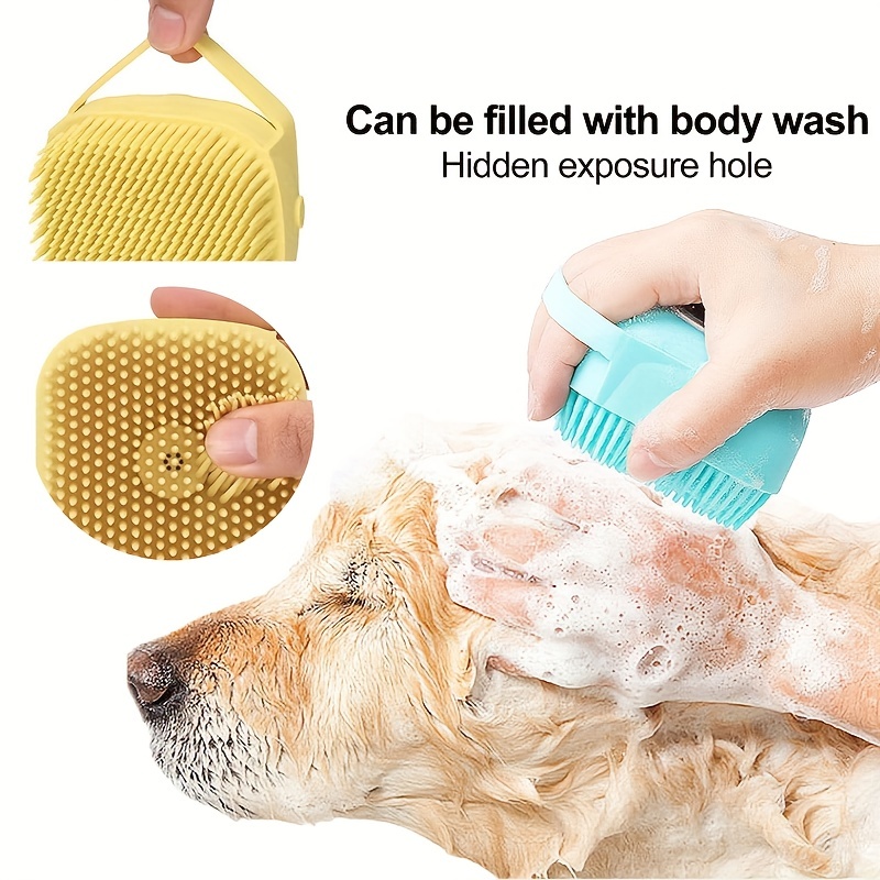 Pet Bath Brush Shampoo Massage Brush Soft Silicone Puppy Cat Comb