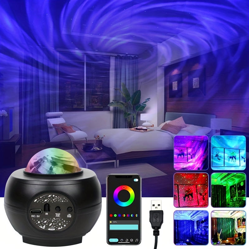 Bedroom Galaxy Projector Night Light With Remote Control - Temu