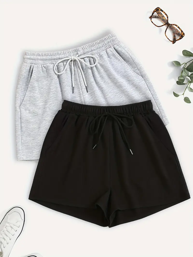 Slant Pockets Drawstring Shorts Casual Shorts Spring Summer - Temu