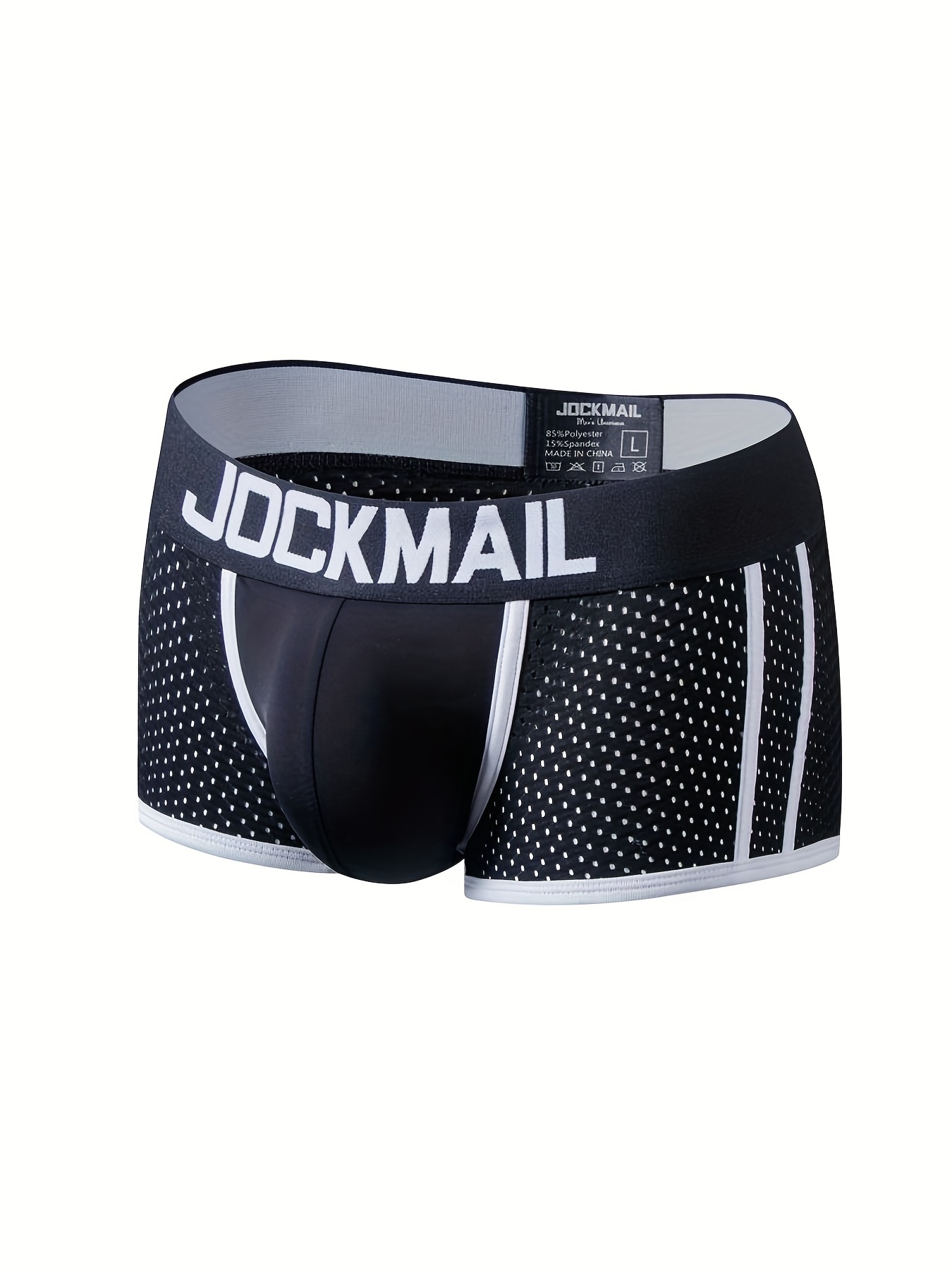 JOCKMAIL Mens Boxer Shorts Spandex Soft Mens Underwear Trunks Short For  Male Black at  Men's Clothing store