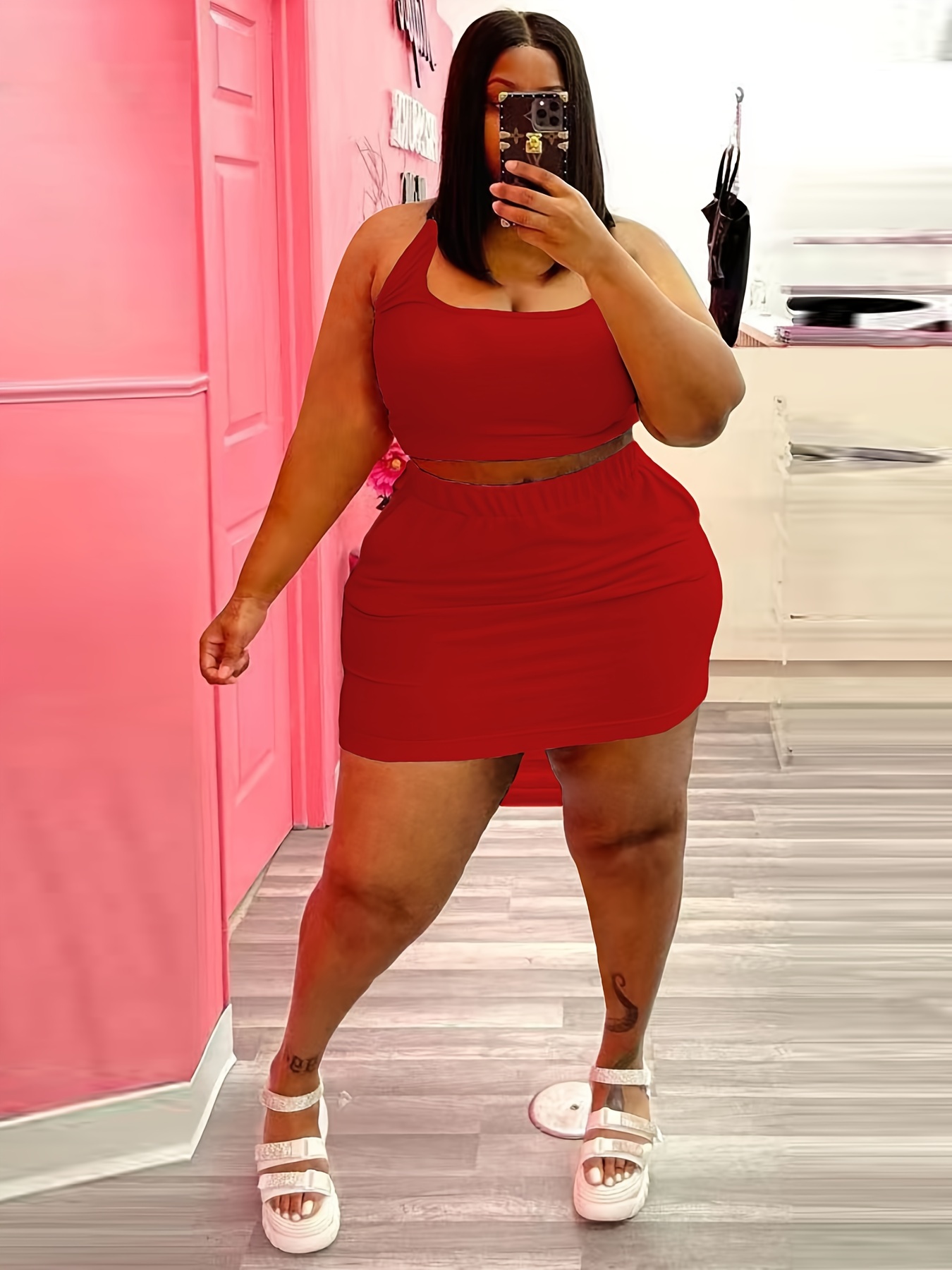 Pleated Short Skirt Sets Women 2 Piece Sweatsuits Sexy Plus Size Summer Two  Piece Outfit Dress TrackSuit Set