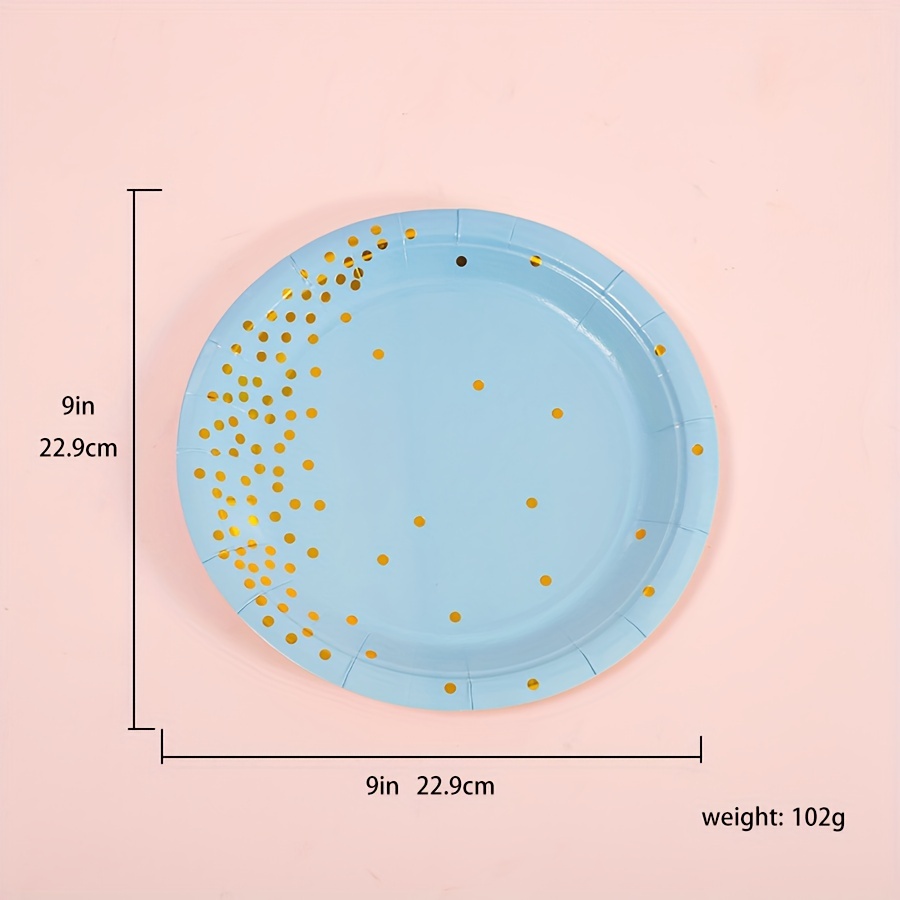 Polka Dot Metal Foil Paper Plates Disposable Dessert Plates - Temu