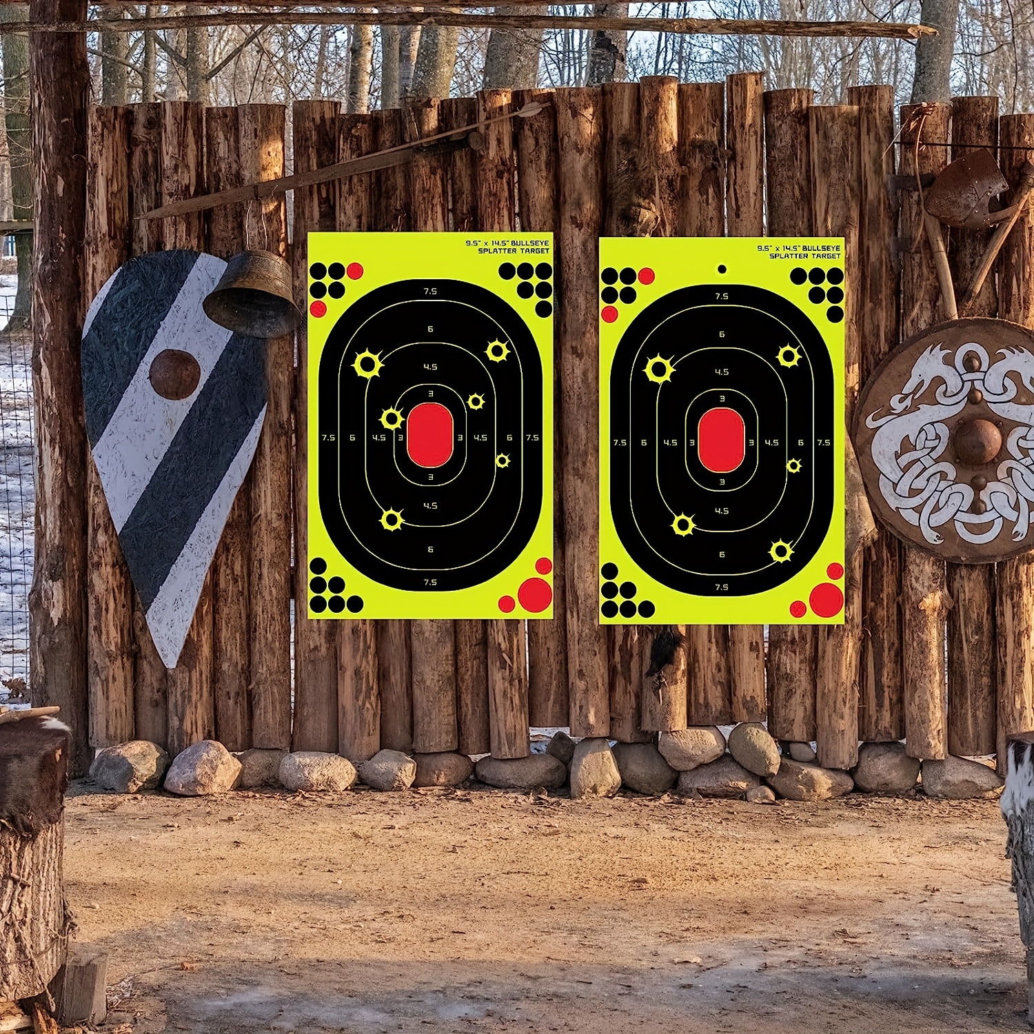 10pcs 24 13X36 Shooting Targets Fluorescent Self Adhesive Highly Visibility