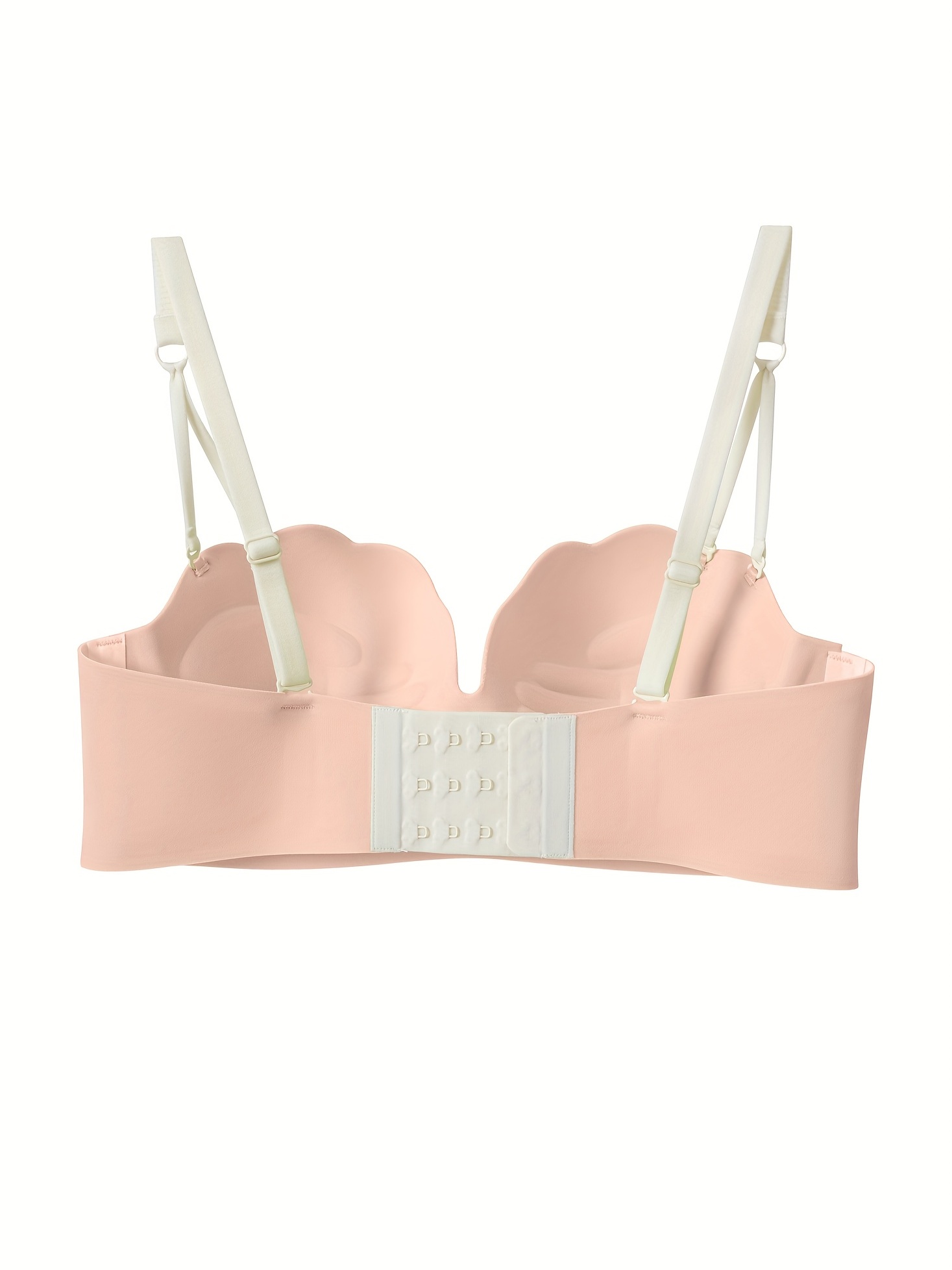 Scallop Trim Wireless Bras Comfy Soft Push Strapless Bra - Temu