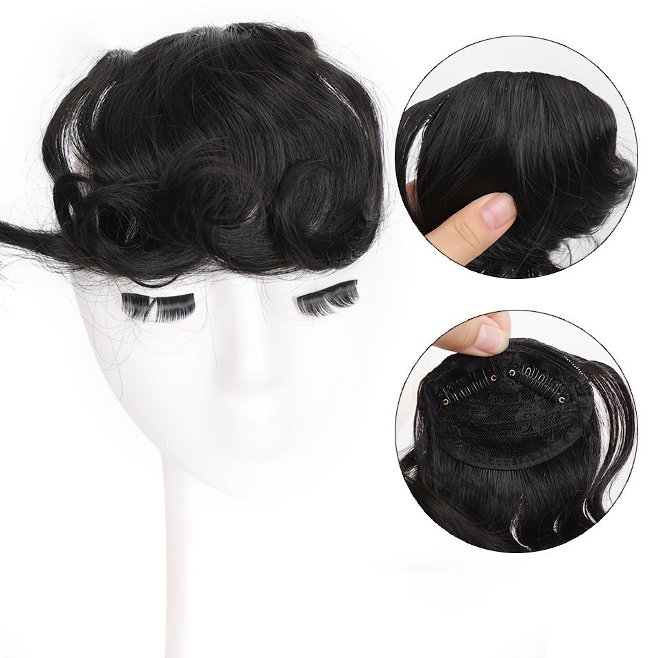 Synthetic Short Front Curly Bangs Fake Fringe Clip In Bangs Extensions Black  Brown Side Natural Fake Bangs Hair Pieces | Shop On Temu And Start Saving |  Temu