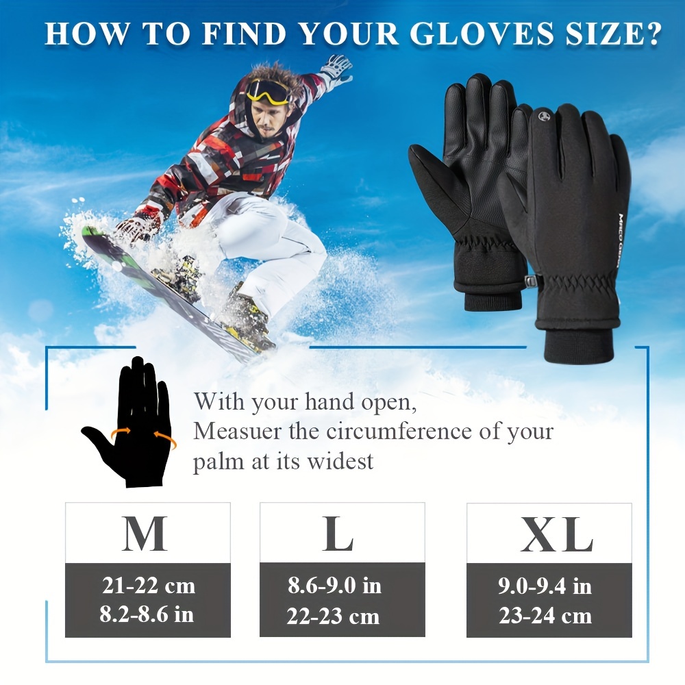 Ｌ スキー スノーボード グローブ 防寒手袋 タッチパネル対応 - スキー