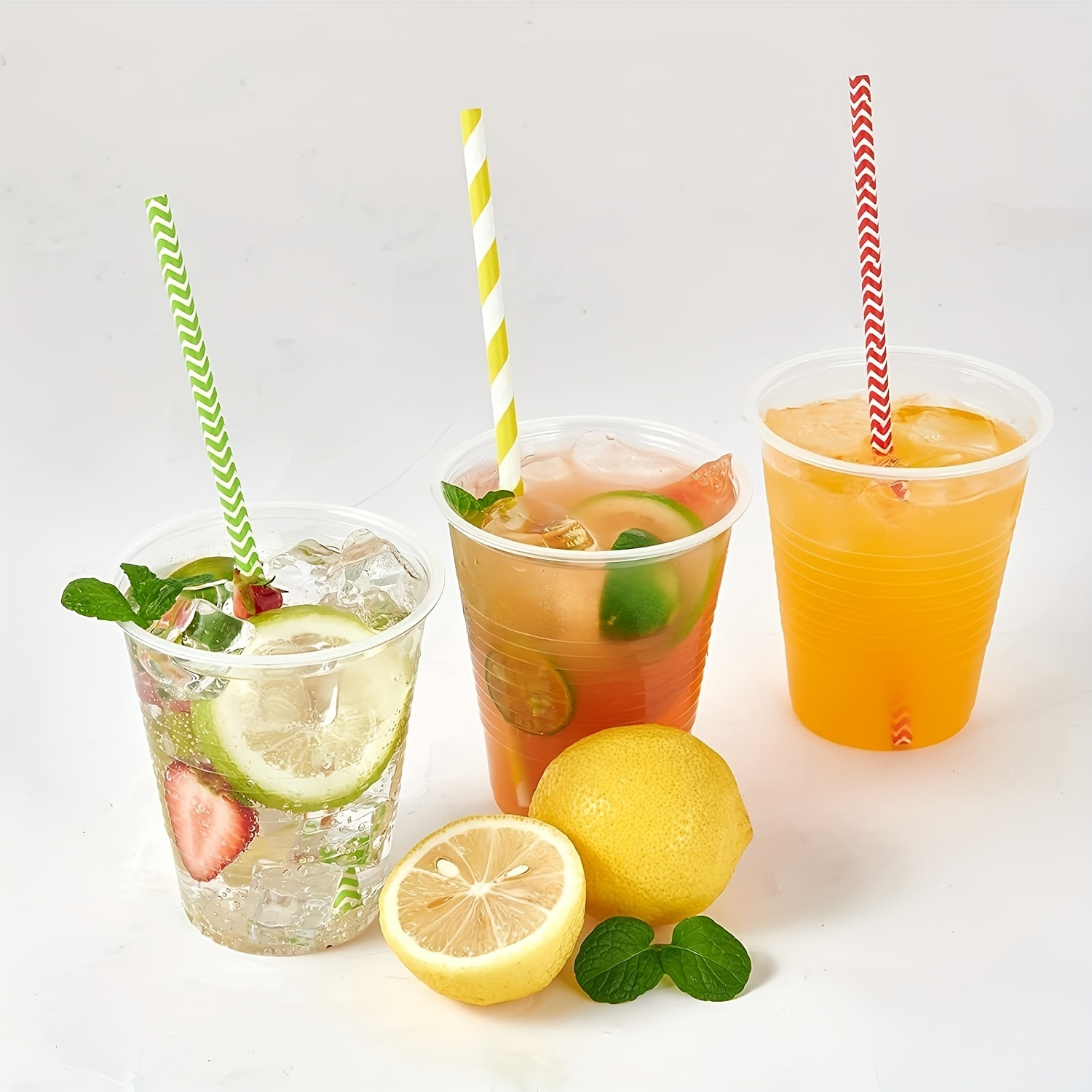 Plastic Cups With Lids And Straws Disposable Cups For Iced - Temu
