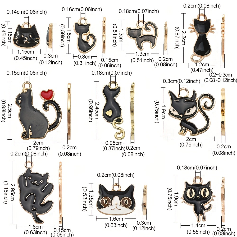 Enamel Cat Charms Alloy Pet Charms Bracelet Necklace Making Animal
