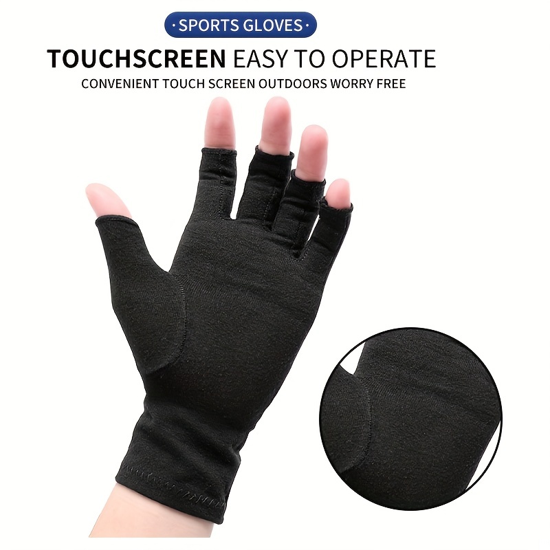 1pair Black Anti Slip Breathable Sweat Absorbing Two Finger Gloves For  Outdoor Cycling Fishing And Driving - Jewelry & Accessories - Temu