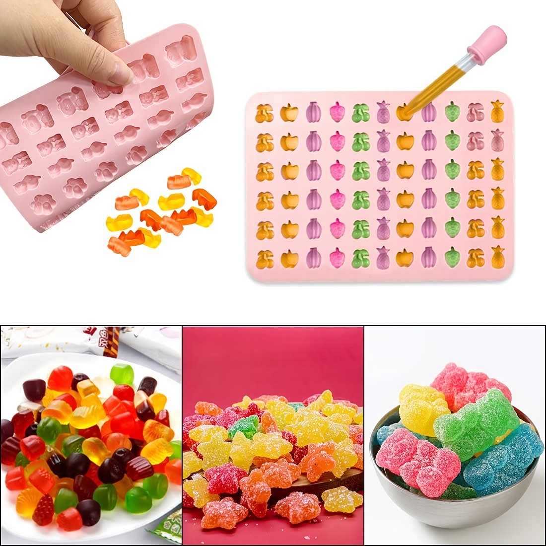 Large Gummy Bear Mold Candy Molds, Silicone Gummy Molds Chocolate Molds BPA  Free