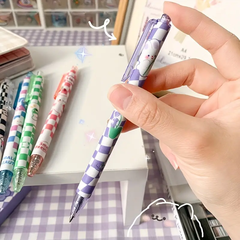 4 Pcs/Set Cute Retractable Gel Pens Neutral Pen Writing Stationery Gel Ink  Pen