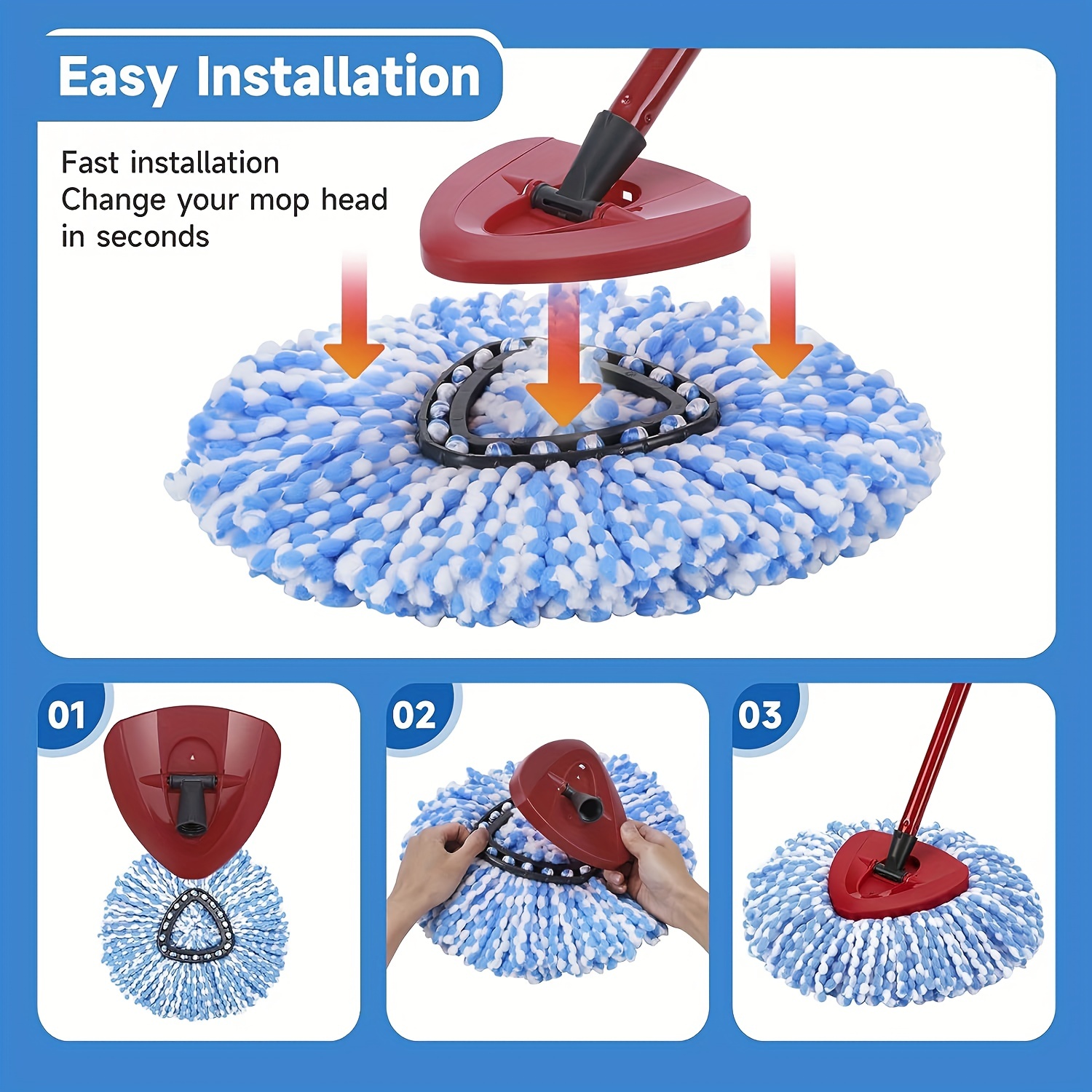 Spin mop replacement deals head