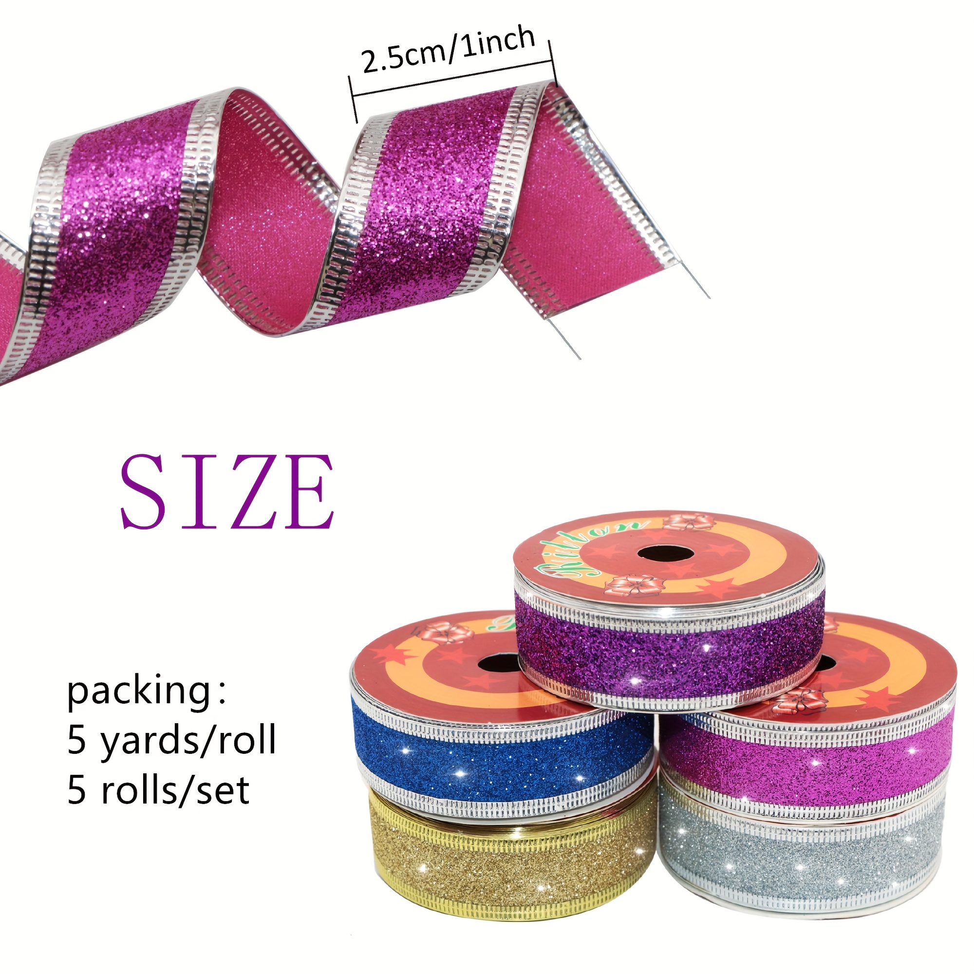 5 Yards Glitter Velvet Ribbon For Gift Wrapping Diy Hair - Temu