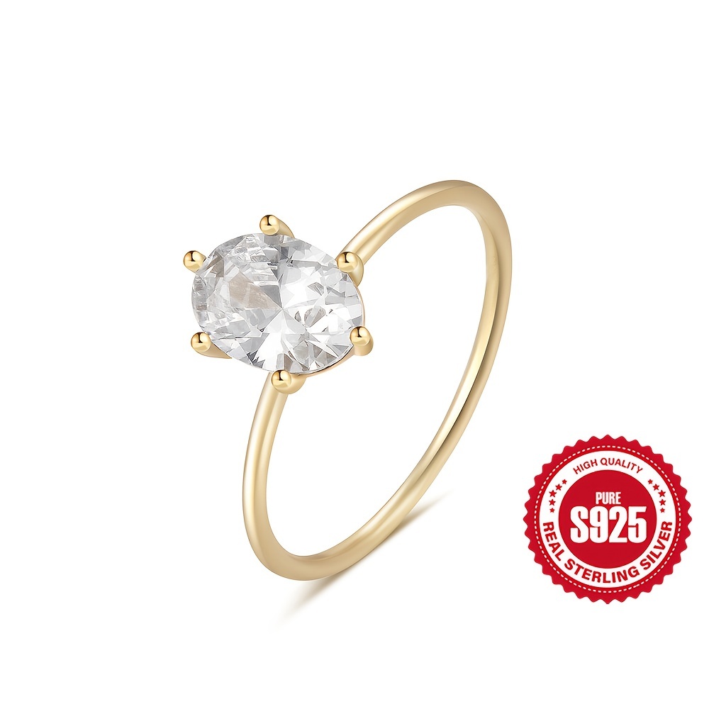 925 Sterling Silver Inlaid Zircon Ring