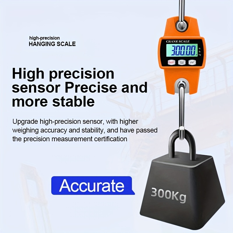 Portable Electronic Digital Crane Scale Weight 300 kg Stainless