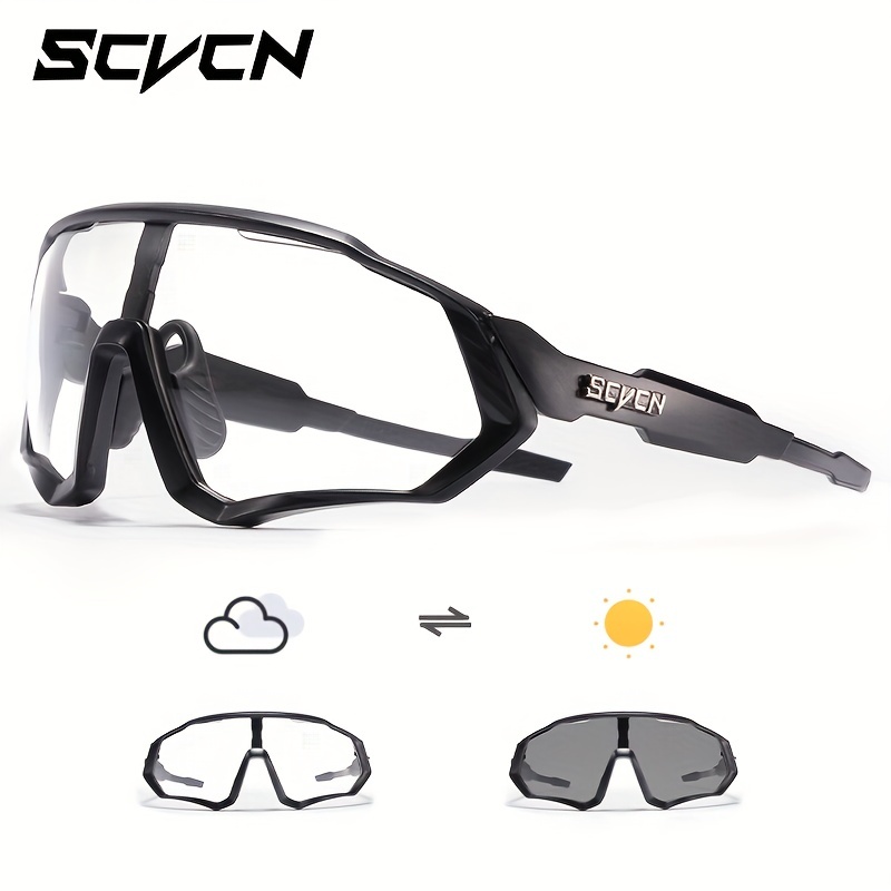 SCVCN Photochromic Cycling Glasses Sports Sunglasses for Men Women MTB BMX Bike