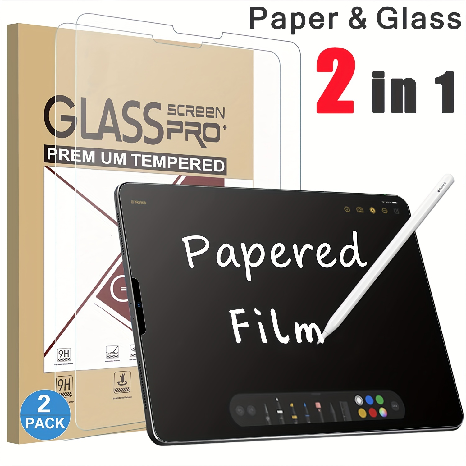 Paper Like Screen Protector Ipad 9 8 7 6 5 9th Generation - Temu