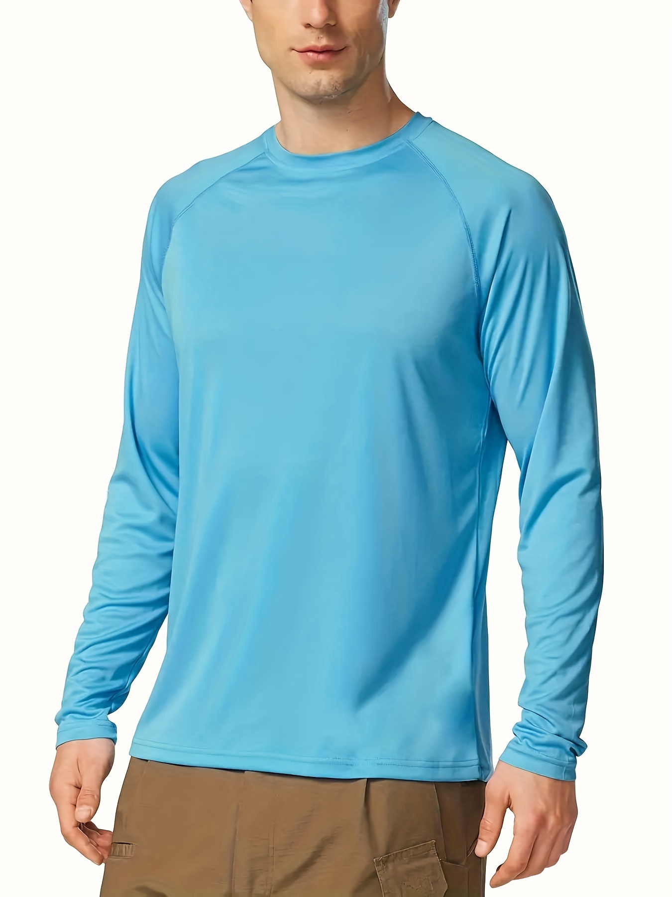 Plus Size Camiseta Protección Solar Uv Hombres Transpirable - Temu
