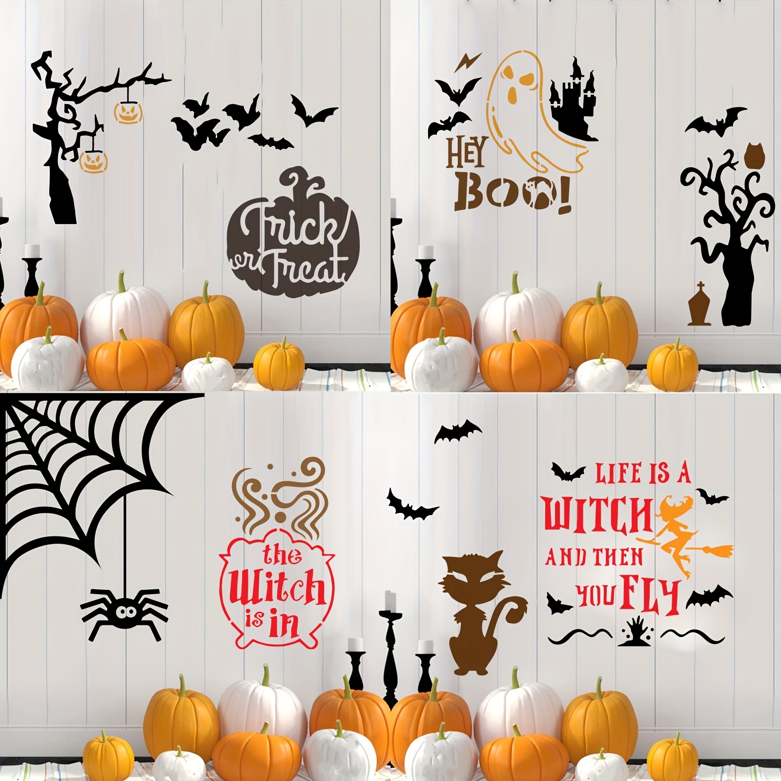 12Pcs Reusable Painting Stencil Templates DIY Drawing Stencils Halloween  Theme