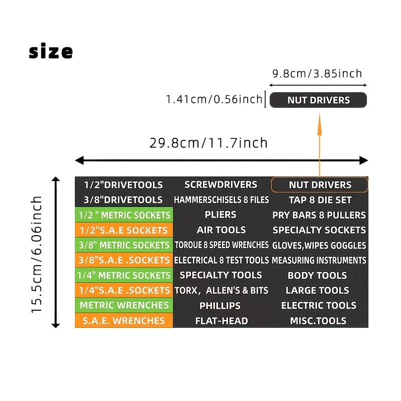 Étiquettes 30pcs Pour Support De Boîte À Outils De Mécanicien, Autocollant  D'étiquette De Boîte À Outils, Étiquette D'organisateur, Noir Et Blanc