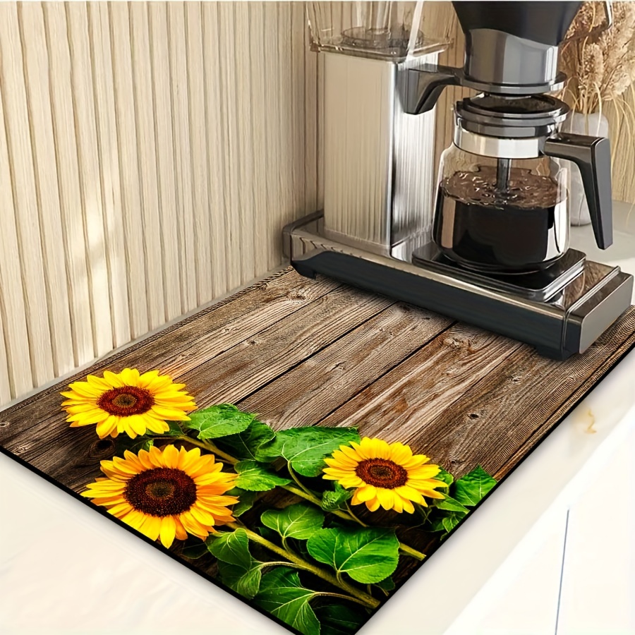 Diatom Mud Kitchen Drain Pad Bohemia Quickly Dry Coffee Bar Mat