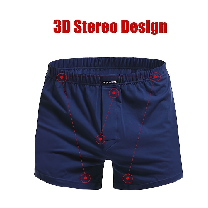 Asian Size Men's Hidden Button Boxers Soft Comfortable - Temu