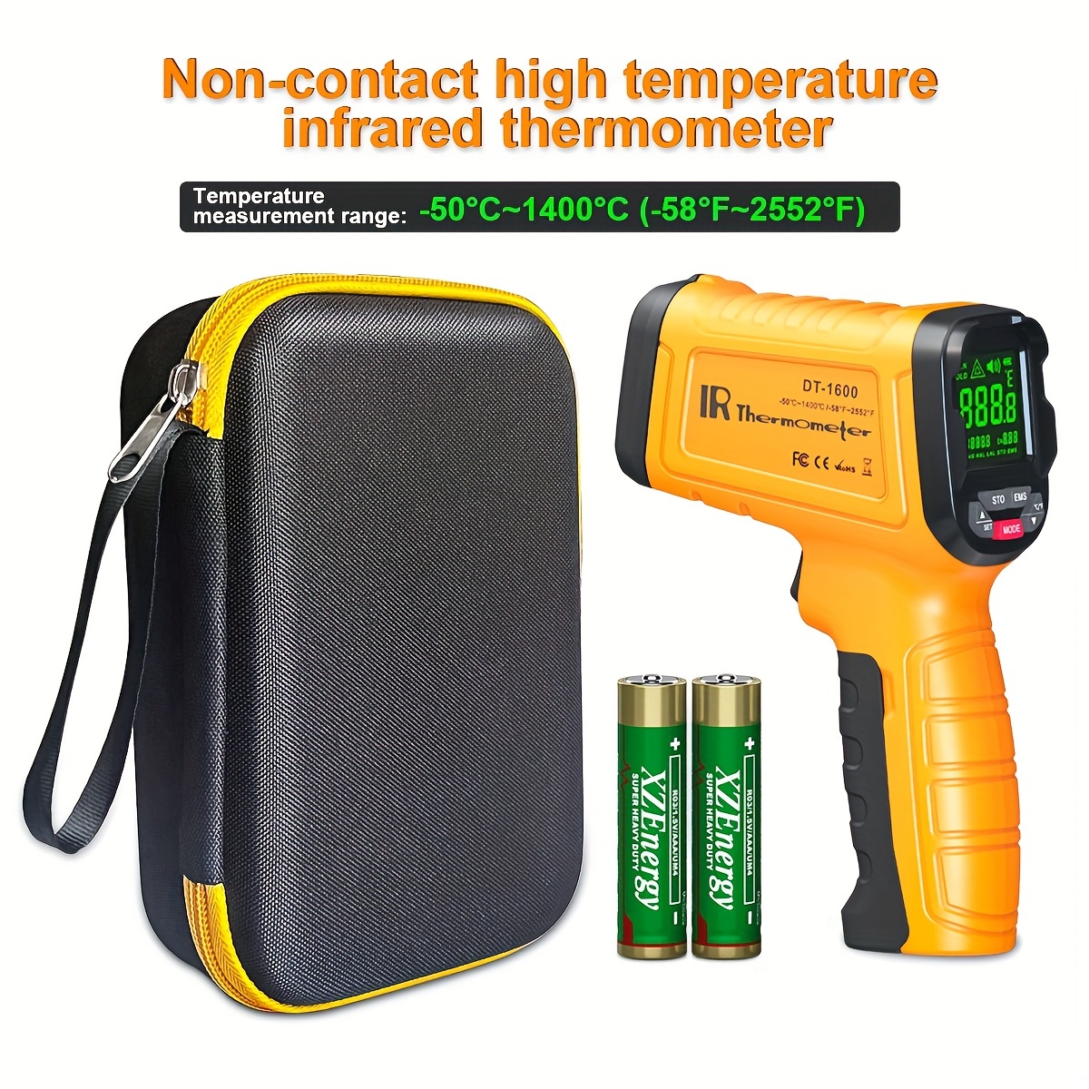 Njty Infrared Thermometer Non- Digital Temperature -50c~600c (-58f~1112f) IR Thermometer for Industrial, Kitchen Cooking, Automotive, Not for Human