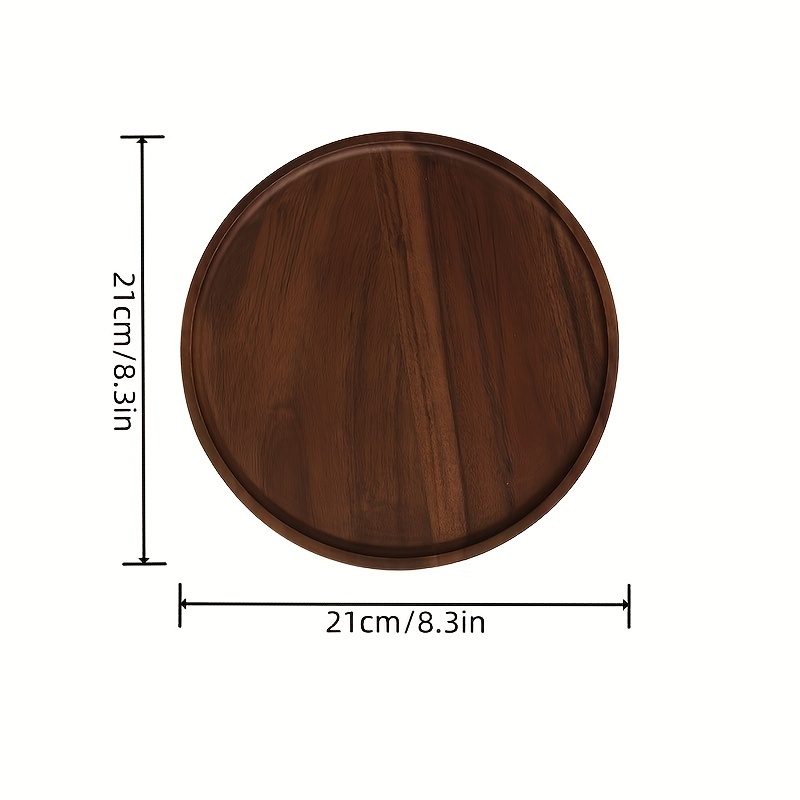Bandeja redonda extra grande para servir | 20 pulgadas | Bandejas de madera  de acacia resistente para mesa de café otomana grande, bandeja