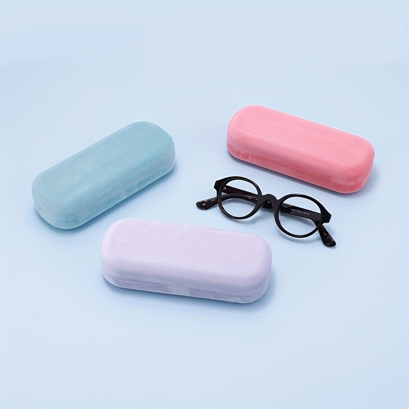 Macaroon Color Velvet Glasses Case, Cute Sunglasses Reading