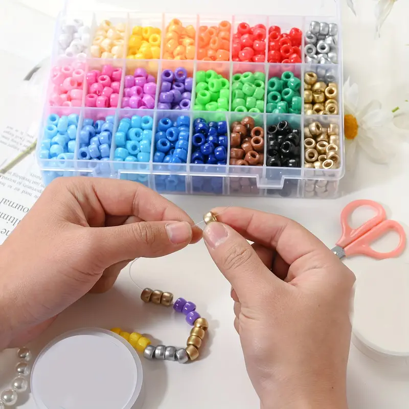 Colorful Pony Beads Necklace Bracelet Making Kit - Temu