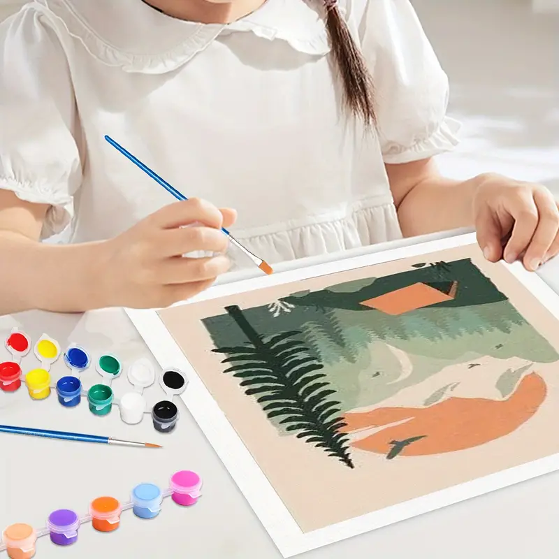Painting Numbers Adults Kits Cartoon Beautiful Scenery In - Temu