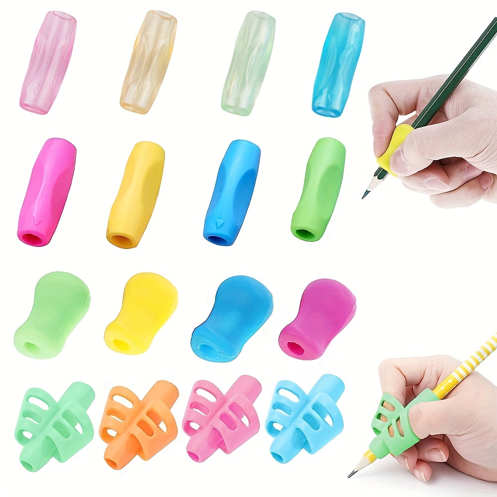 16pcs Pencil Grips Aide à l'écriture Aide à l'écriture Grip Universal Pen  Holder Grip Enfant avec boîte