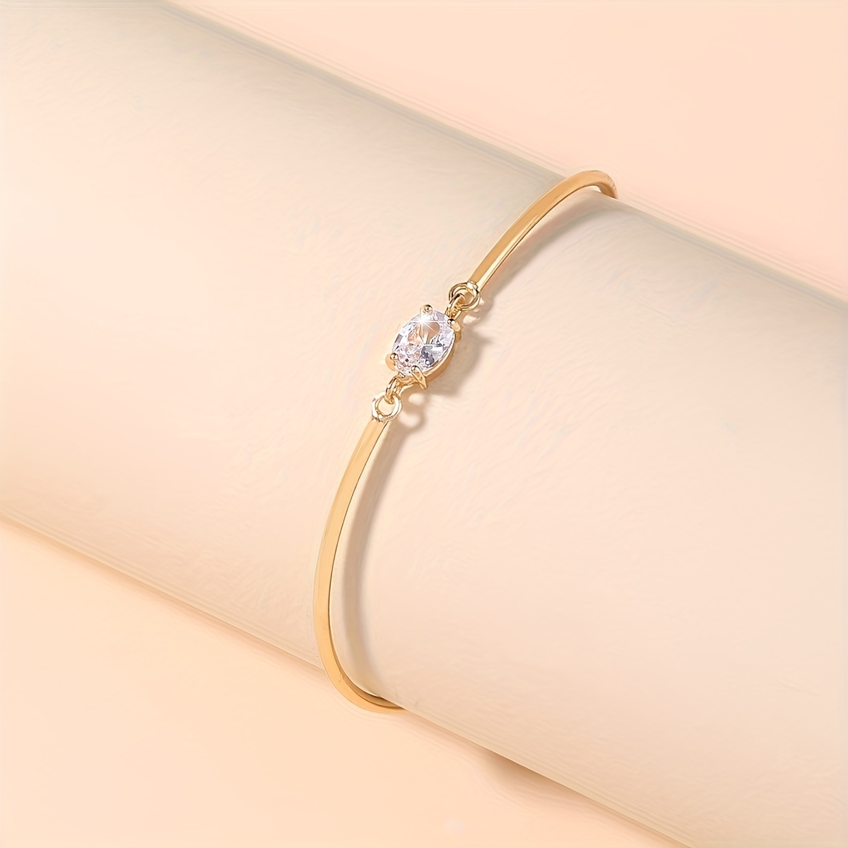Copper Oval Zirconia Bracelet Classic Style