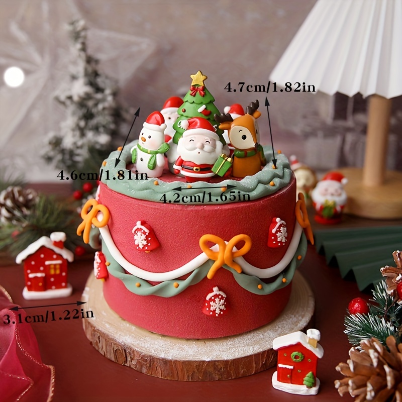  5pcs Christmas Baking Supplies Miniature Santa Claus Santa  Claus Cake Topper Santa Claus Snowflakes Mini Decor Christmas Ornaments  Cake Ornaments Elder Dessert Christmas Tree : Grocery & Gourmet Food