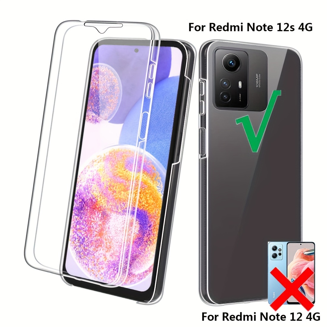 Phone Case for Xiaomi Redmi Note 11S (6.43), with [1 x Tempered Glass  Protective Film], Clear Soft TPU Ultra-Thin Case for Xiaomi Redmi Note 11S