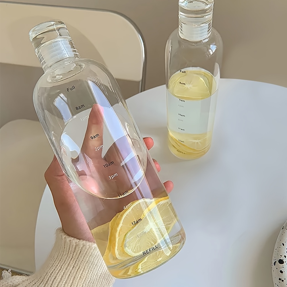 Bouteille d'eau plate en plastique anti-fuite carrée transparente Portable A5  bouteille d'eau en papier 380 ml blanc