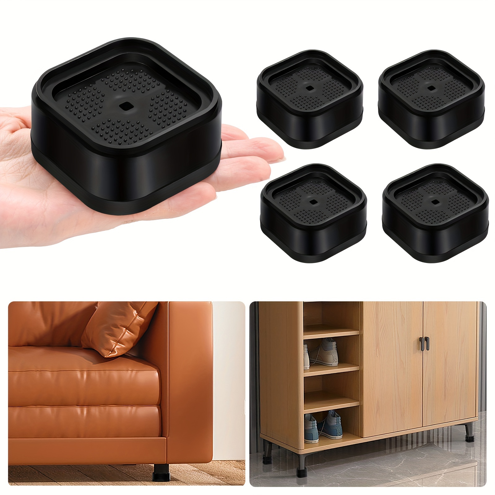 Bed Risers Heavy Duty Round Furniture Raisers With Foam Pads - Temu