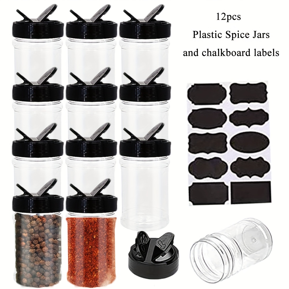 Plastic Spice Jars With Lid Empty Seasoning Bottles - Temu